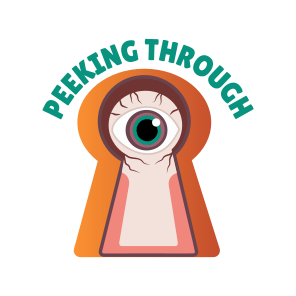 Peeking Through, Keyhole, Paranoia,  Spooky, Typography icon