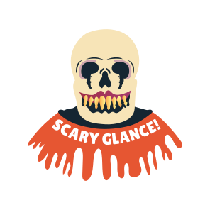 Scary Glance, Skull, Smiling, Creepy, Haunted icon