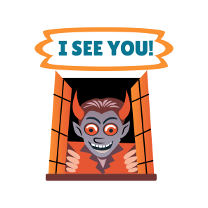 Smiling Vampire, Spooky, Haunted, Typographic, Scary icon