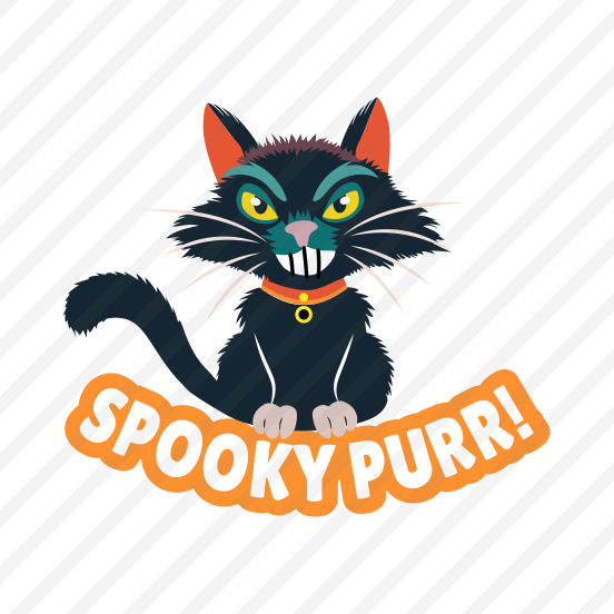 Spooky Cat, Grumpy, Animal, Scary, Typography preview