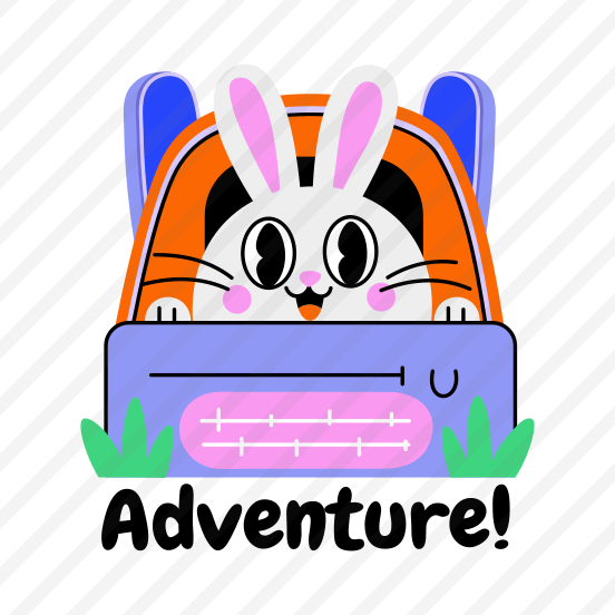 Adventure, Cute Hare, Rabbit, Animal, Typography preview