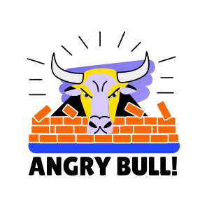 Angry Bull, Furious, Animal, Typography, Lettering icon