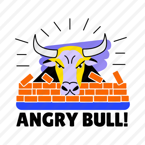 Angry Bull, Furious, Animal, Typography, Lettering preview