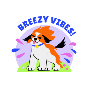 Breezy Vibes, Relaxing Dog, Pet, Animal, Typography icon