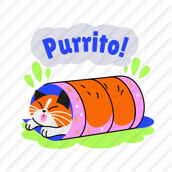 Cat Burrito, Feline, Pet, Animal, Typography preview