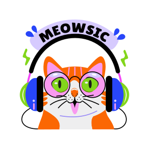 Cat Music, Listening, Pet, Animal, Typography icon