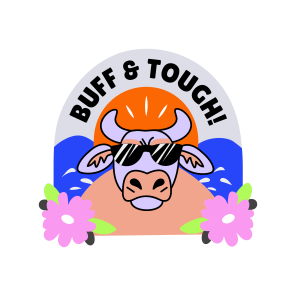 Cool Bull, Cow, Pet, Animal, Typography icon