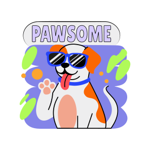 Cool Dog, Pet, Companion, Animal, Typography, icon