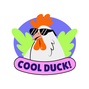 Cool Duck, Bird, Pet, Typography, Lettering icon