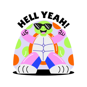 Cool Turtle, Tortoise, Hell Yeah, Animal, Typography icon