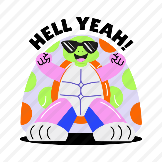 Cool Turtle, Tortoise, Hell Yeah, Animal, Typography preview