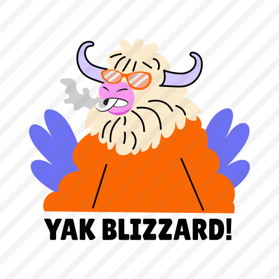 Cool Yak, Pet, Animal, Typography, Cartoon preview