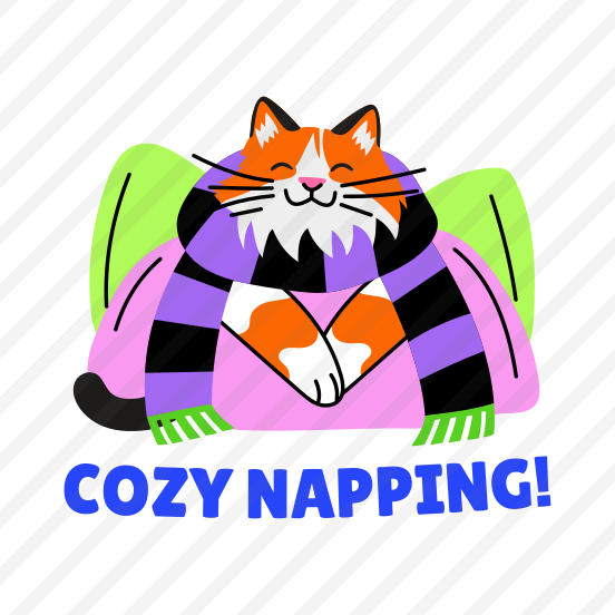 Cozy Napping, Cat, Feline, Pet, Animal, preview