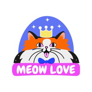 Crowned Cat, Feline, Pet, Animal, Typography icon