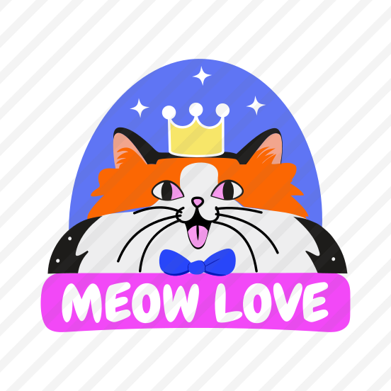 Crowned Cat, Feline, Pet, Animal, Typography preview