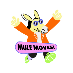 Dancing Donkey, Mule, Enjoying, Animal, Typography icon
