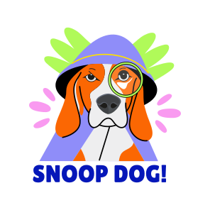 Detective Dog, Spy, Pet, Animal, Typography icon