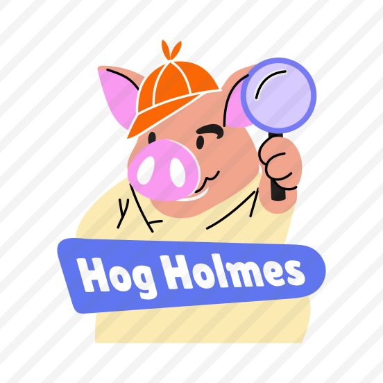 Detective Pig, Hog, Pet, Animal, Typography preview