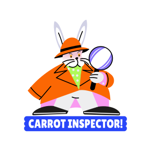 Detective Rabbit, Carrot Inspector, Hare, Animal, Typography icon