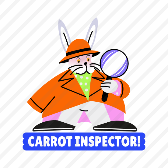 Detective Rabbit, Carrot Inspector, Hare, Animal, Typography preview