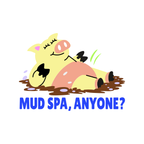Dirty Pig, Mud Spa, Pet, Animal, Typography icon