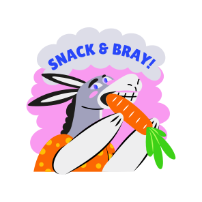 Donkey Eating, Snack, Pet, Animal, Typography icon