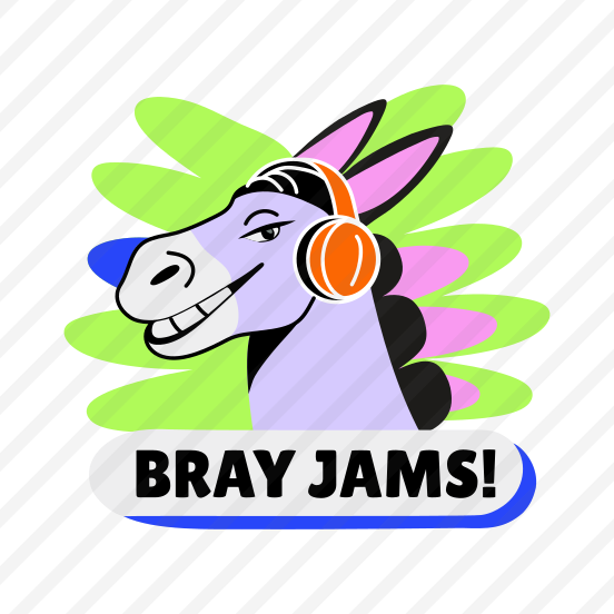 Enjoying Music, Donkey, Pet, Animal, Typography preview