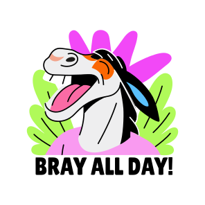 Funny Donkey, Laughing, Pet, Animal, Typography icon