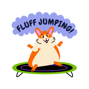 Hamster Jumping, Enjoying, Pet, Animal, Typography icon