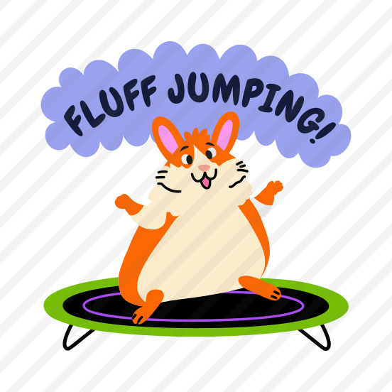 Hamster Jumping, Enjoying, Pet, Animal, Typography preview