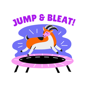Jumping Goat, Enjoying, Pet, Animal, Typography icon