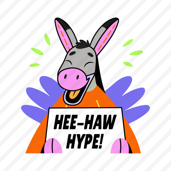 Laughing Donkey, Happy, Pet, Animal, Typography preview
