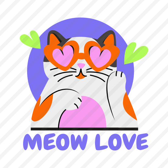 Lovely Cat, Feline, Pet, Animal, Typography preview