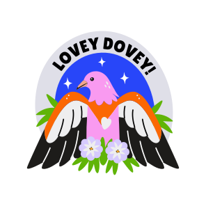 Lovely Dove, Bird, Flying, Typography, Lettering icon