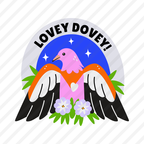 Lovely Dove, Bird, Flying, Typography, Lettering preview