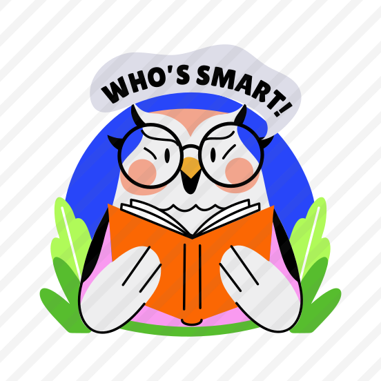 Owl Reading, Bird, Wisdom, Typography, Lettering preview