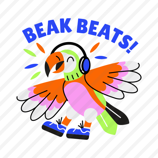 Parrot Music, Bird, Pet, Animal, Typography preview