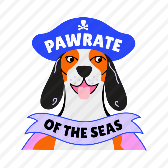 Pirate Dog, Animal, Pet, Typography, Puppy preview