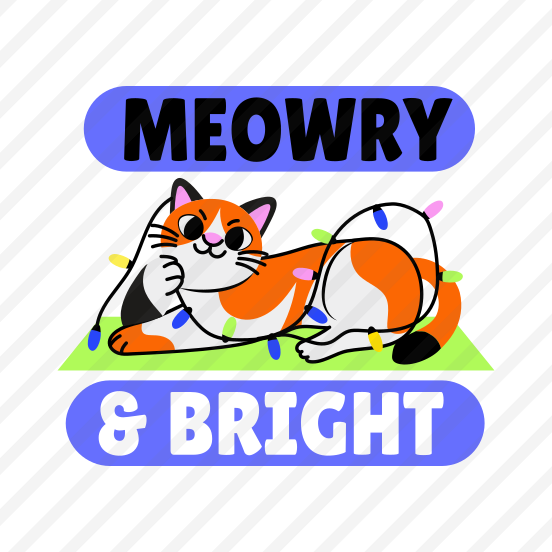 Playing Cat, Feline, Pet, Animal, Typography preview
