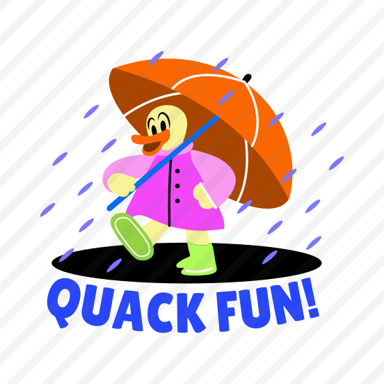 Quack Fun, Raining, Duck, Bird, Enjoying preview
