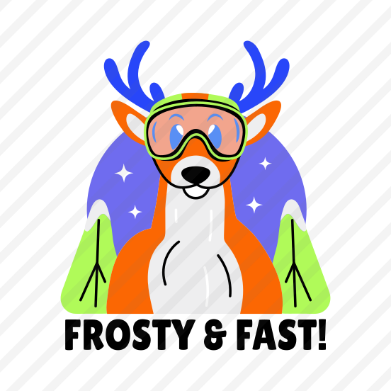 Reindeer, Stag, Deer, Animal, Typography, preview