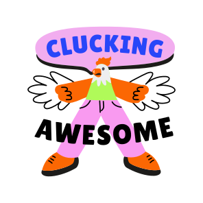 Rooster, Awesome, Bird, Typography, Lettering icon