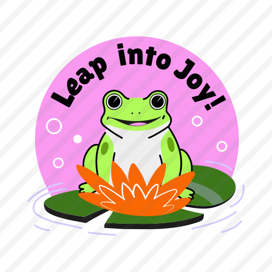 Smiling Frog, Toad, Amphibian, Typography, Lettering preview