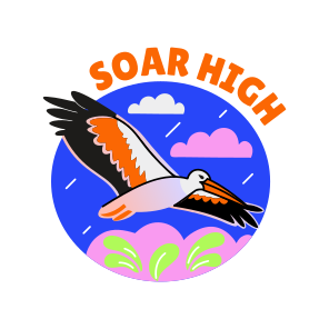 Soar High, Bird, Flying, Typography, Lettering icon