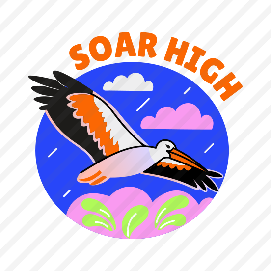 Soar High, Bird, Flying, Typography, Lettering preview