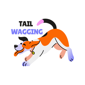 Tail Wagging, Dog, Pet, Animal, Typography icon