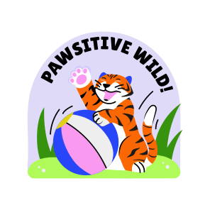 Tiger Playing, Wildlife, Animal, Typography, Lettering icon