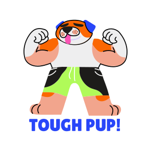 Tough Pup, Strong, Pet, Animal, Typography icon