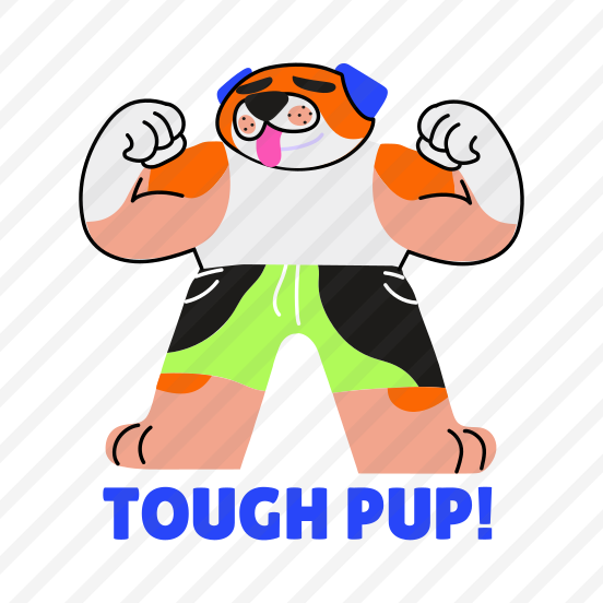 Tough Pup, Strong, Pet, Animal, Typography preview