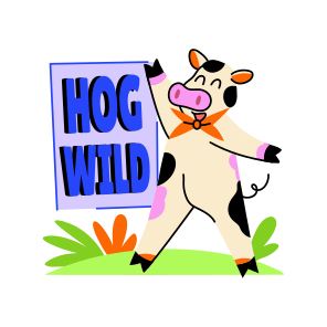 Wild Hog, Animal, Wildlife, Typography, Lettering, icon